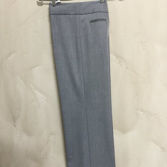 BCBGMaxAzria Womens Size 10 Gray Herringbone Stripe Pants Trousers Wide Leg NWOT - Picture 4 of 12